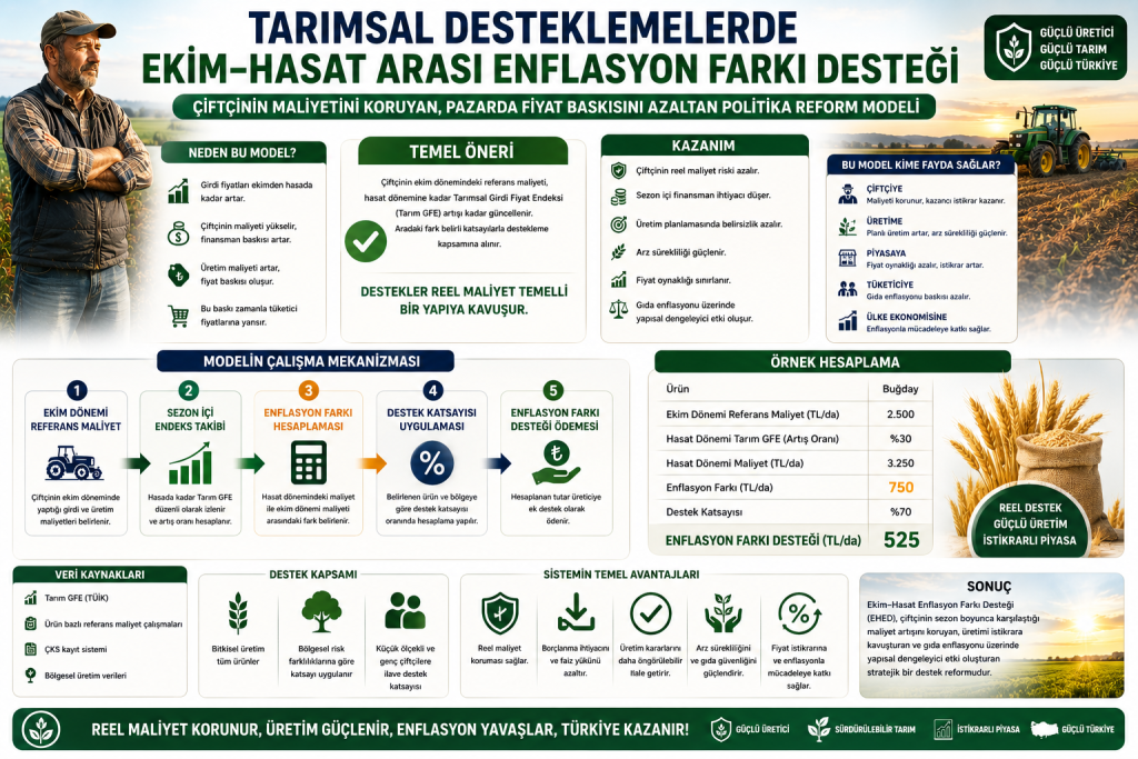 TARIMSAL DESTEKLEMELERDE EKİM, HASAT ARASI ENFLASYON FARKI DESTEĞİ